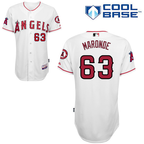 Nick Maronde #63 MLB Jersey-Los Angeles Angels of Anaheim Men's Authentic Home White Cool Base Baseball Jersey